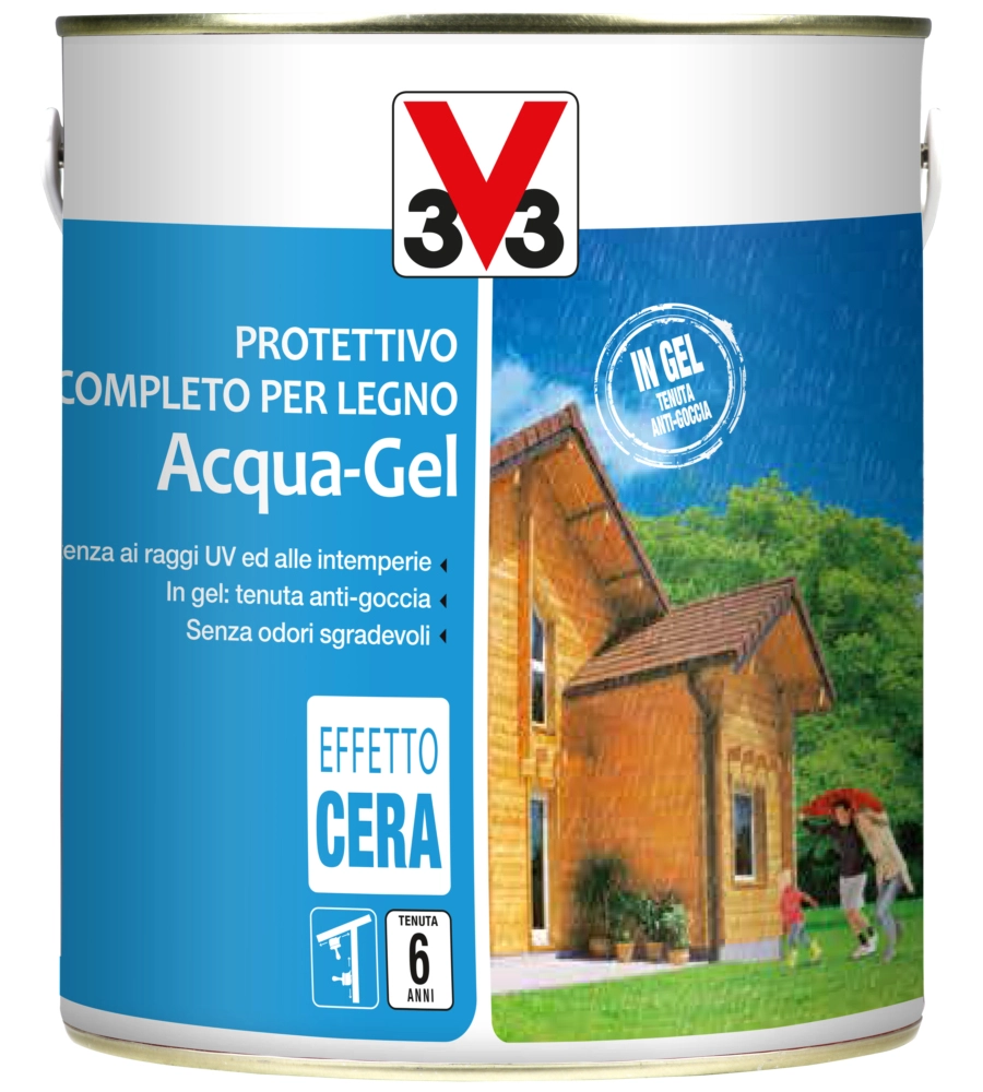 Protettivo completo per legno acqua-gel, incolore  - litri 2,5